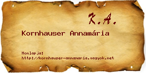 Kornhauser Annamária névjegykártya